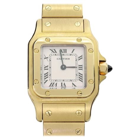 gold cartier womens watch|solid gold cartier watch.